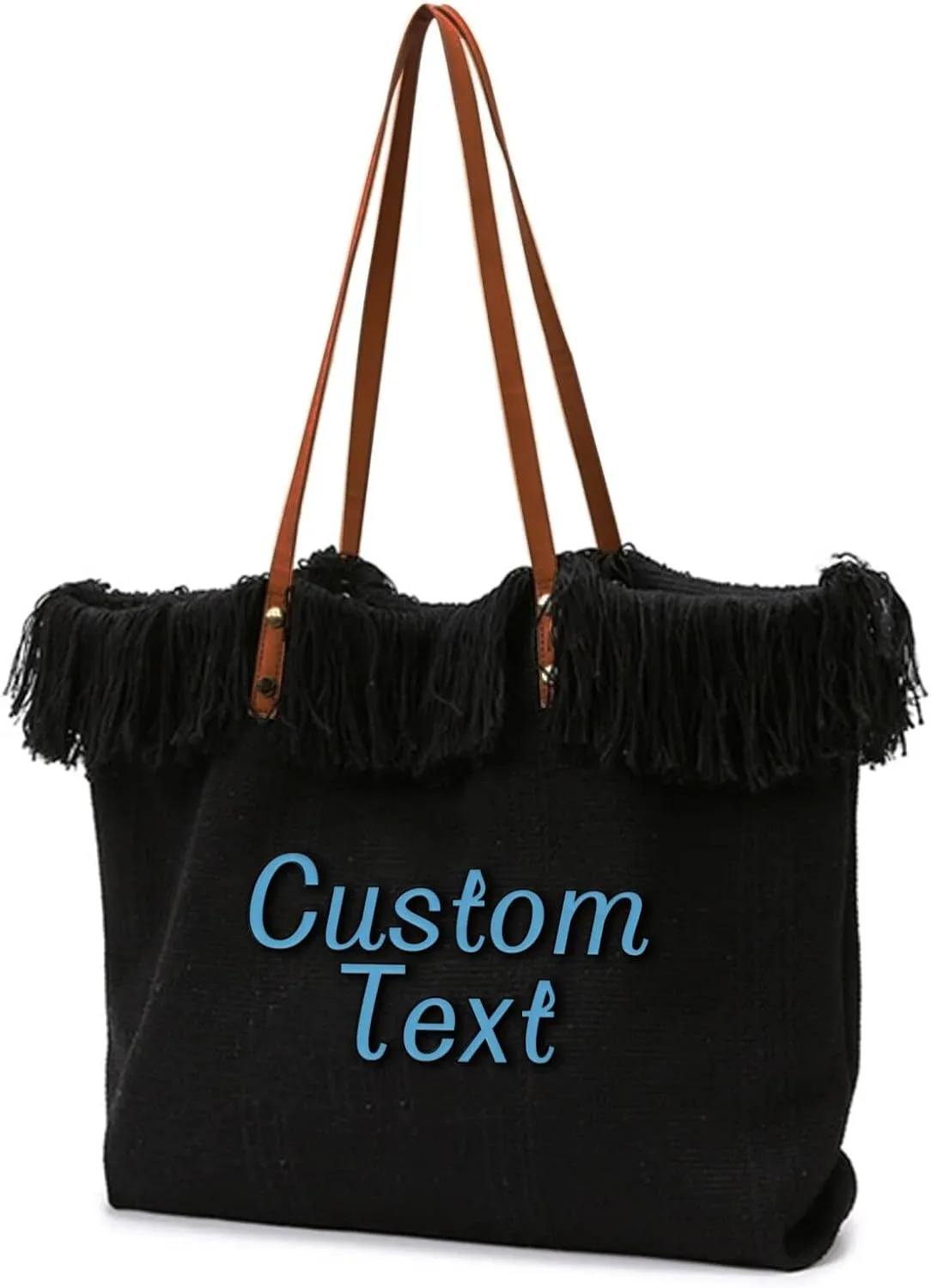 Personalized Tote Bags for Women, Customized Bags with Name/Text, Personalized Embroidered Straw Beach Purses