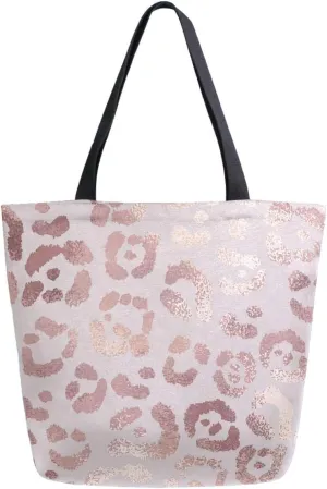 Pfrewn Leopard Canvas Tote Bag Large Grocery Bag Reusable Beach Shopping Bag Heavy Duty Washable Shoulder Bags Handbag with Handles