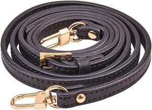 PH PandaHall 34' Black Leather Shoulder Bag Strap with Golden Swivel Lobster Buckles
