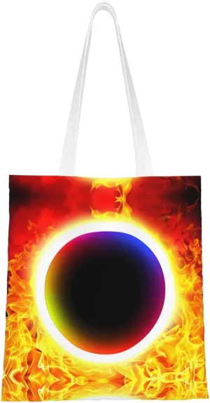 PHAYAH Fire Obsidian Spot Canvas Tote Bags Multi-Purpose Reusable Bags Perfect For Grocery Shopping Daily Travel