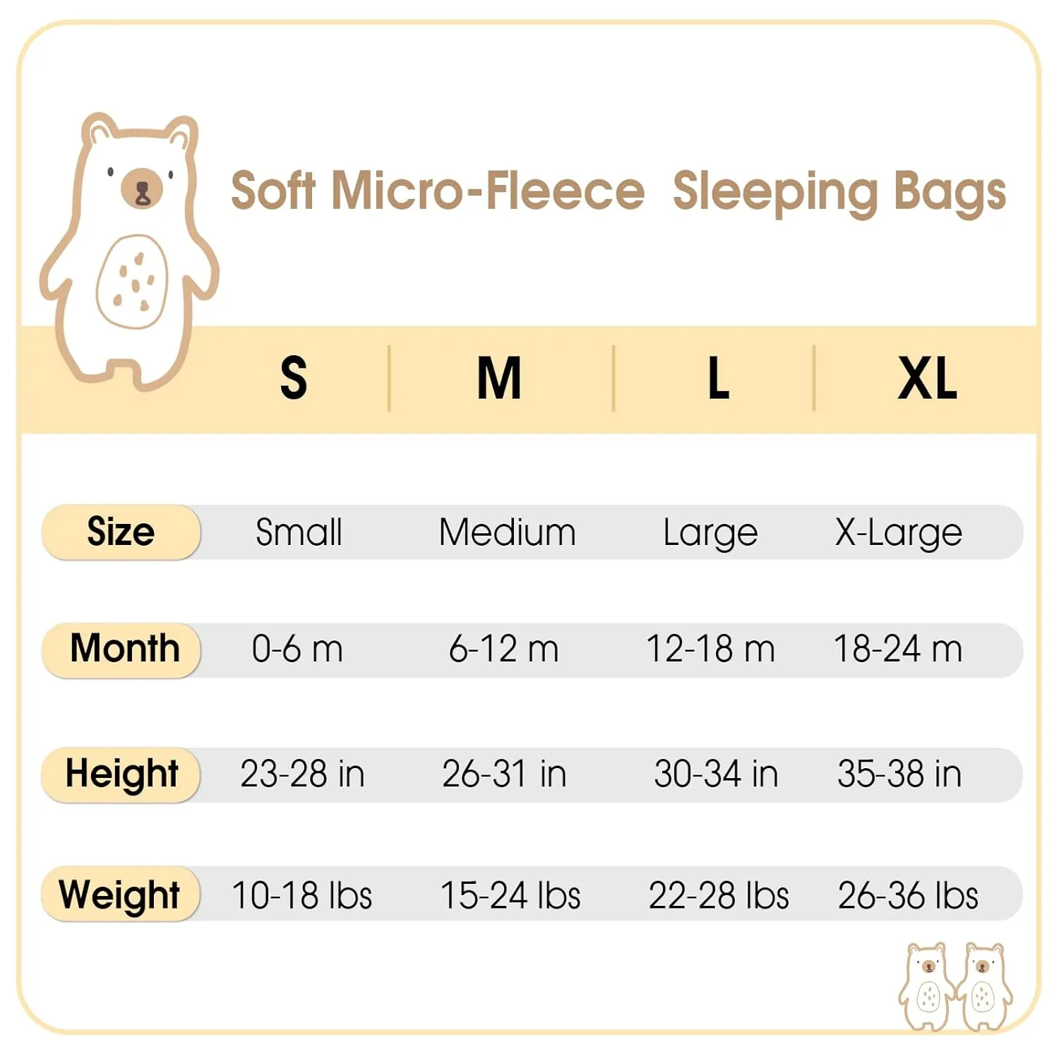 PHF Warm Micro-Fleece Baby Sleep Sack 6-12 Months, Soft Baby Wearable Blanket, 2-Way Zipper Sleeping Bags, 2 Pack Comfy Sleeping Sack for Infant Newborn Boys, Medium Size, White&Grey