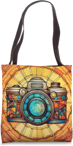 Photograph Camera Stained Glass Tote Bag