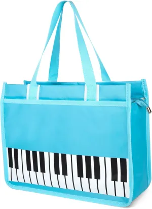 Piano Key Musical Note Tote Bag,Music Shoulder Handbag,Waterproof Nylon Cloth Womens Reusable Shopping Bags