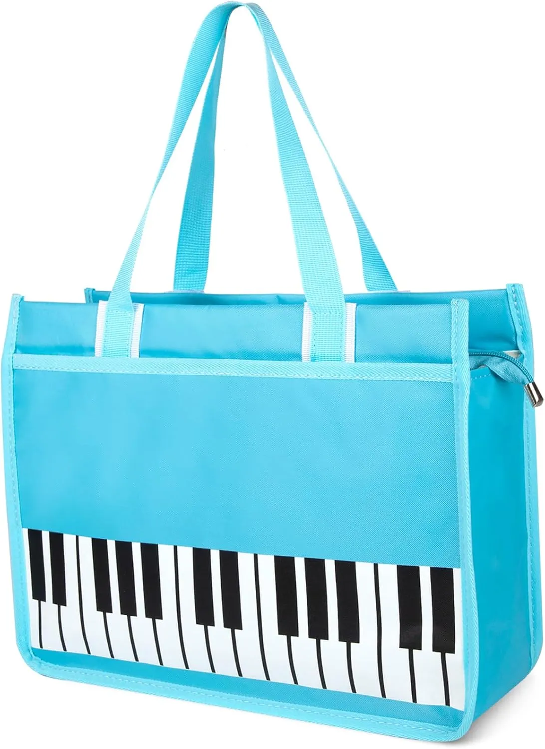 Piano Key Musical Note Tote Bag,Music Shoulder Handbag,Waterproof Nylon Cloth Womens Reusable Shopping Bags