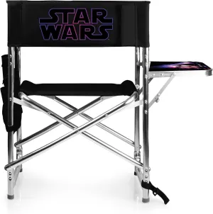 PICNIC TIME Star Wars Sports Chair with Side Table, Beach Chair, Camp Chair for Adults, (Black)