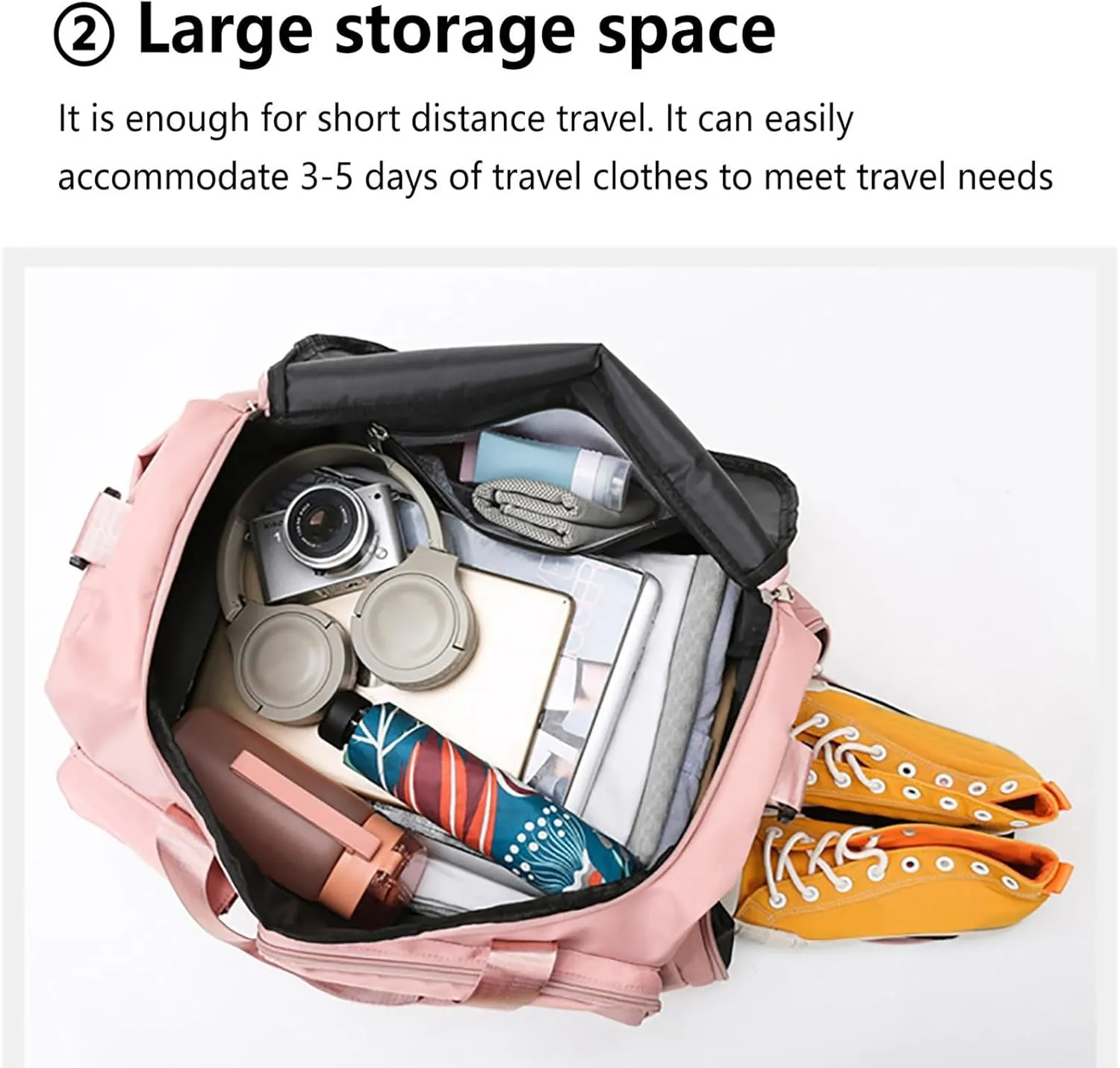 Pink Gym Bag with Shoes Compartment,28L Travel Duffel Bags for Women,Gym Duffle Bag for Travel Sports Workout Yoga