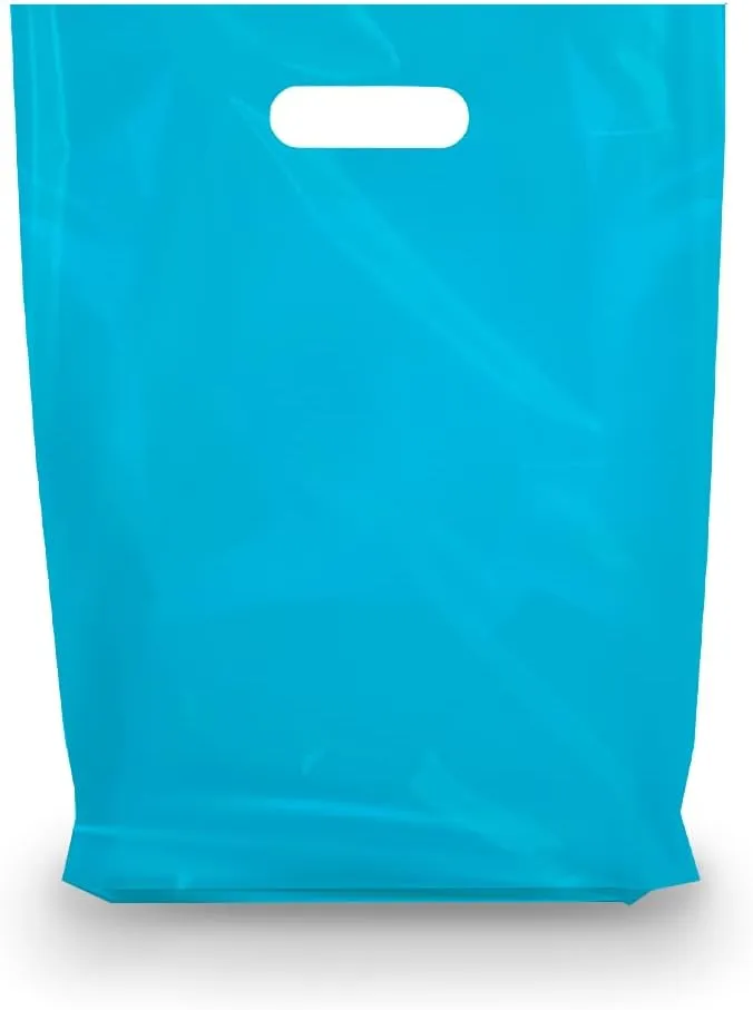 PLASTIC MERCHANDISE STORE BAGS, 9"x12", 12"x15"& 15x18 and more Retail Bags (Blue, 12" x 15")