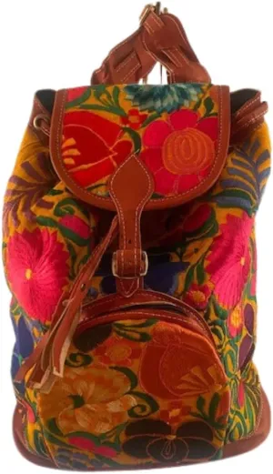 Pocket Casual Backpack flower embroidered Mexican Art THIS ITEM IS NOT INTENDED FOR USE BY CHILDREN 12 AND UNDER.