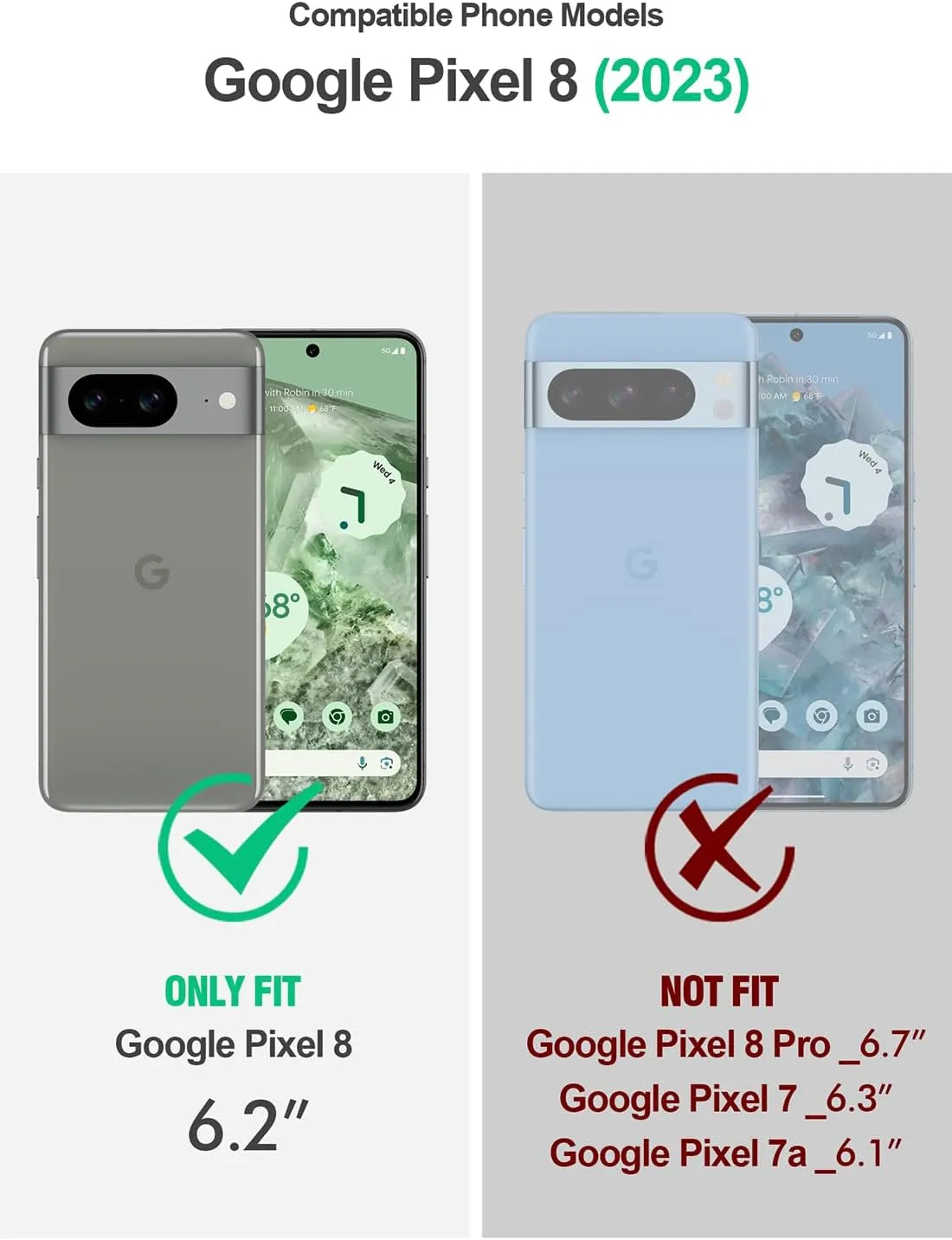 Poetic Neon Series Case Compatible with Google Pixel 8 5G 6.2 inch, Dual Layer Heavy Duty Tough Rugged Light Weight Slim Shockproof Protective Cover Case, Mint