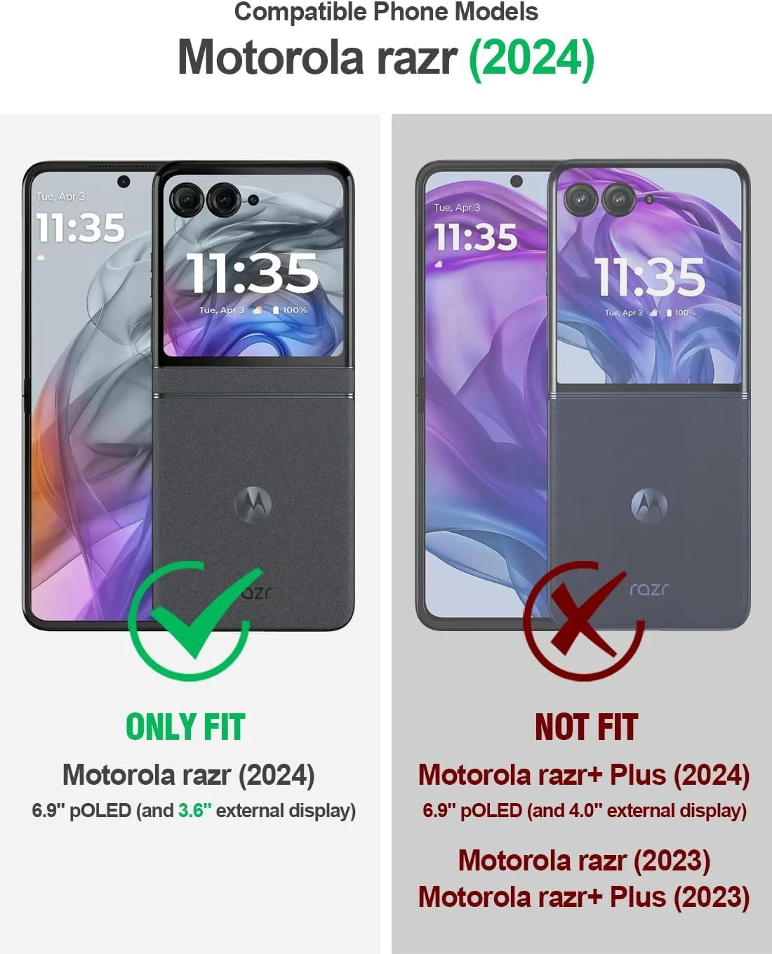 Poetic Spartan Case for Motorola Moto Razr 2024,[Kickstand][Hinge Protection][20FT Mil-Grade Drop Tested], Full-Body Rugged Shockproof Protective Cover with Kickstand, Metallic Red