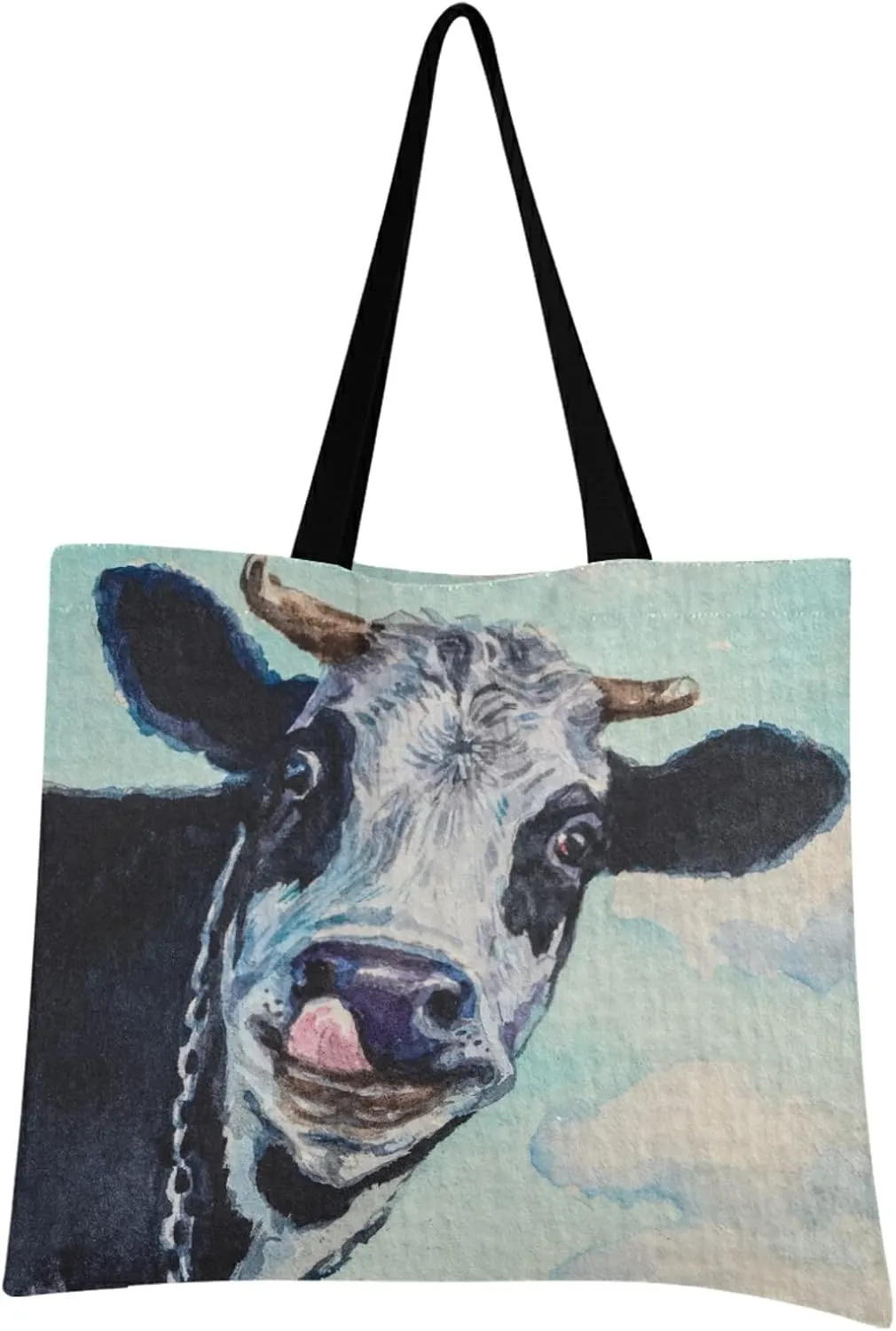 Poeticcity Women Grocery Tote Bag, Canvas Shoulder Bags, Women Handbag for Outdoors