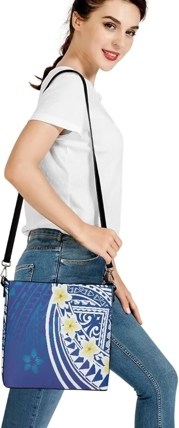 Polynesian Bucket Bags for Women Crossbody Bags Leather Tote Bag Summer Clutch Purses Hobo with 2 Detachable Straps