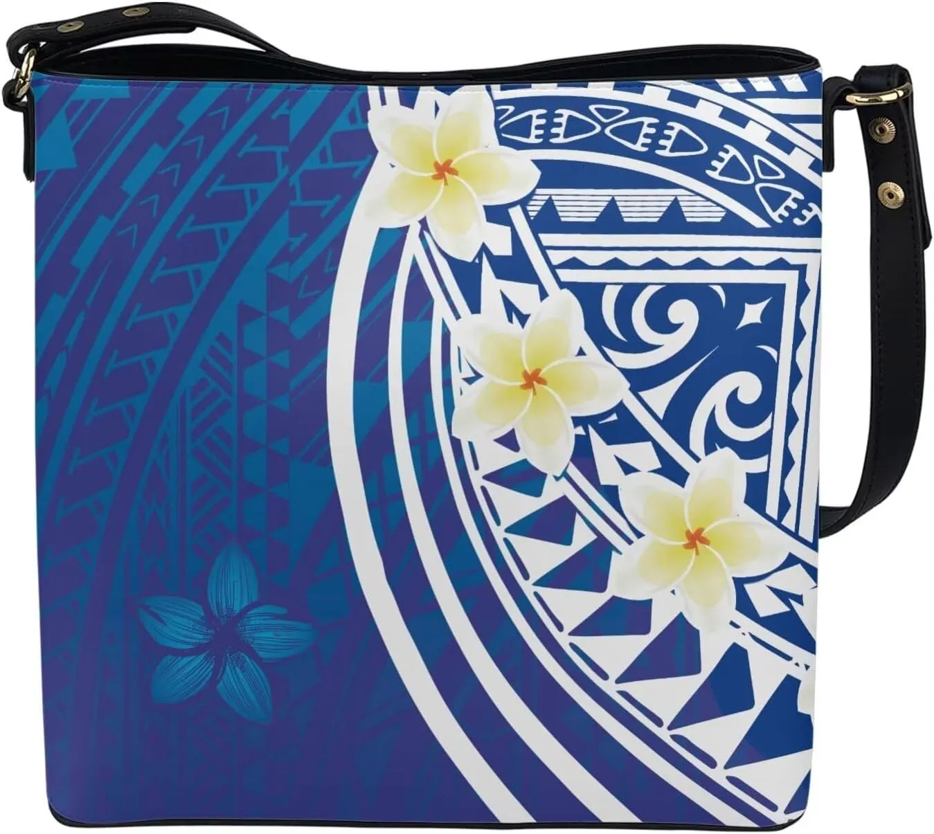 Polynesian Bucket Bags for Women Crossbody Bags Leather Tote Bag Summer Clutch Purses Hobo with 2 Detachable Straps