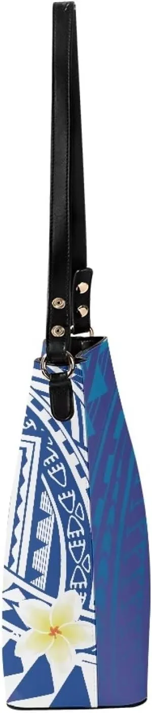 Polynesian Bucket Bags for Women Crossbody Bags Leather Tote Bag Summer Clutch Purses Hobo with 2 Detachable Straps