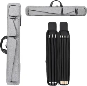 Pool Cue Case 3x4,Billiards cue case, Cue Stick Case, Pool Stick Case, Pool Cue Bag, Billiard Stick Carrying Case billiards cue Bag with Multi-Pockets, Soft Padded Pool Stick Bag