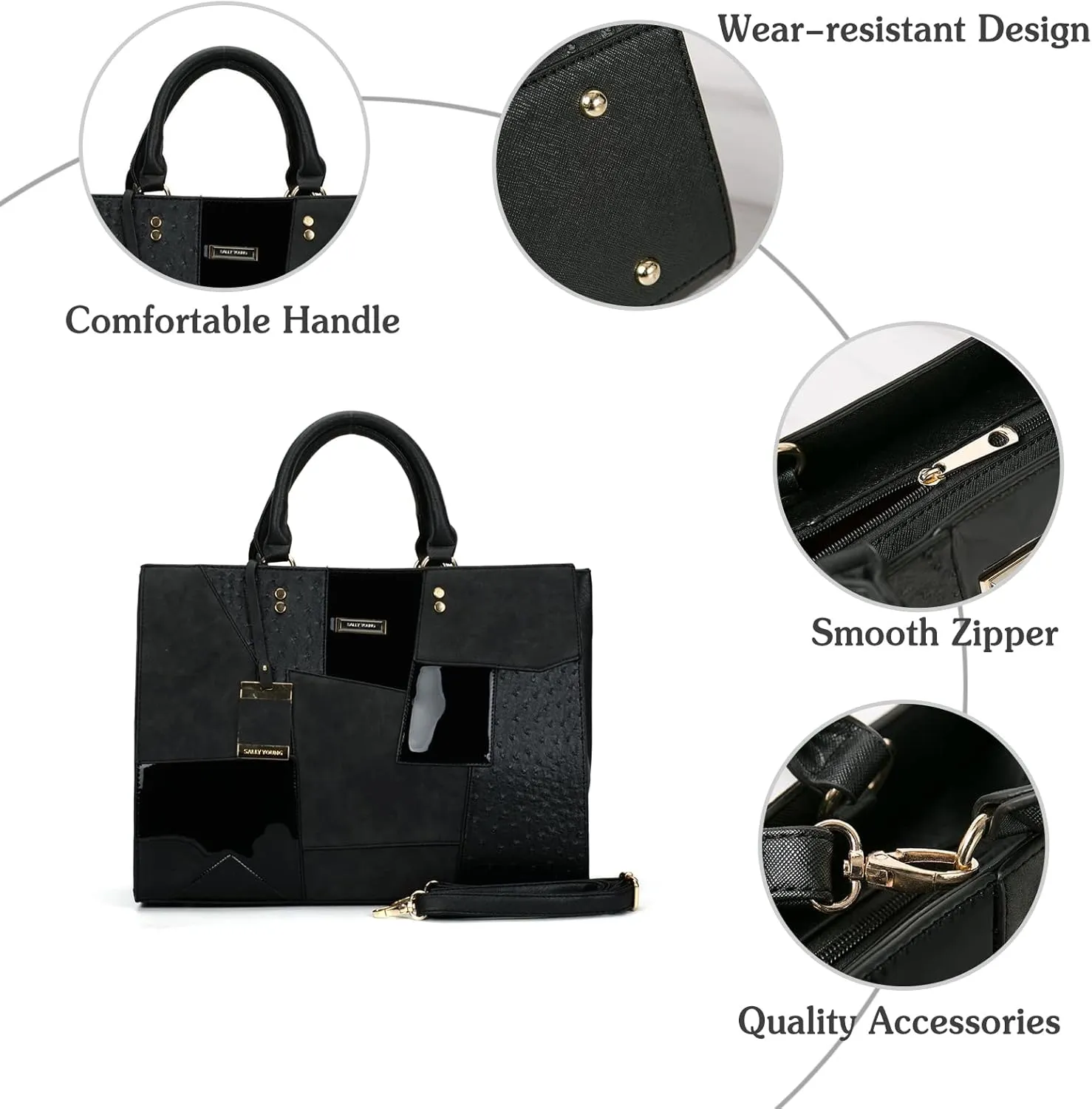 PORRASSO Women Handbag Fashion Shoulder Bag Large Top-Handle Bags Ladies PU Leather