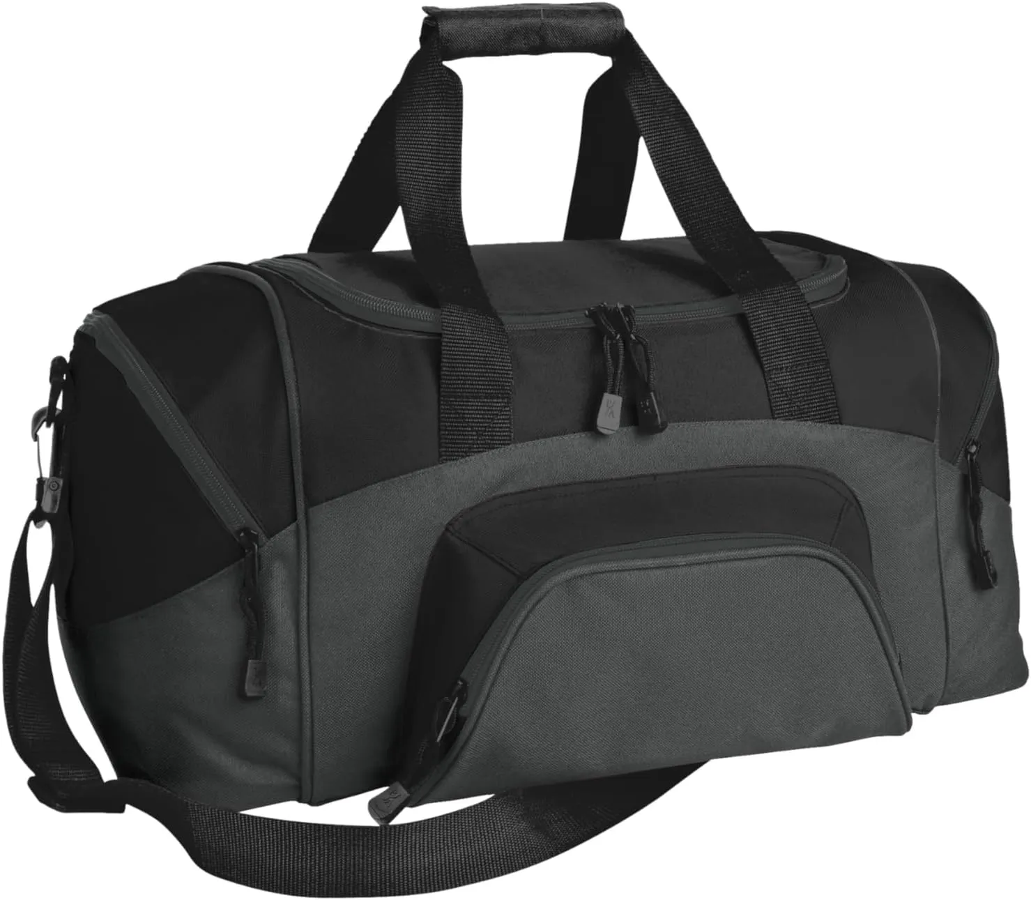 Port Authority - Small Colorblock Sport Duffel. BG990S, Black/ Dark Charcoal, OSFA