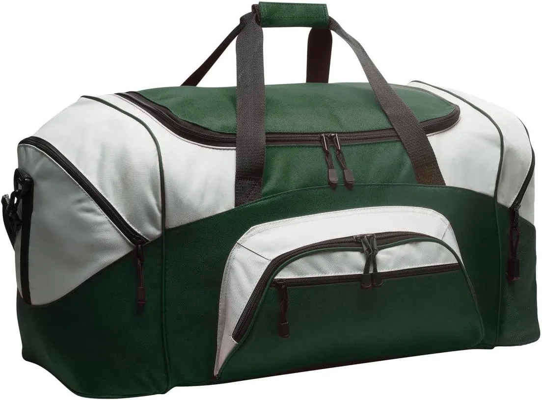 Port Authority - Standard Colorblock Sport Duffel. BG99, Hunter/ Grey, OSFA