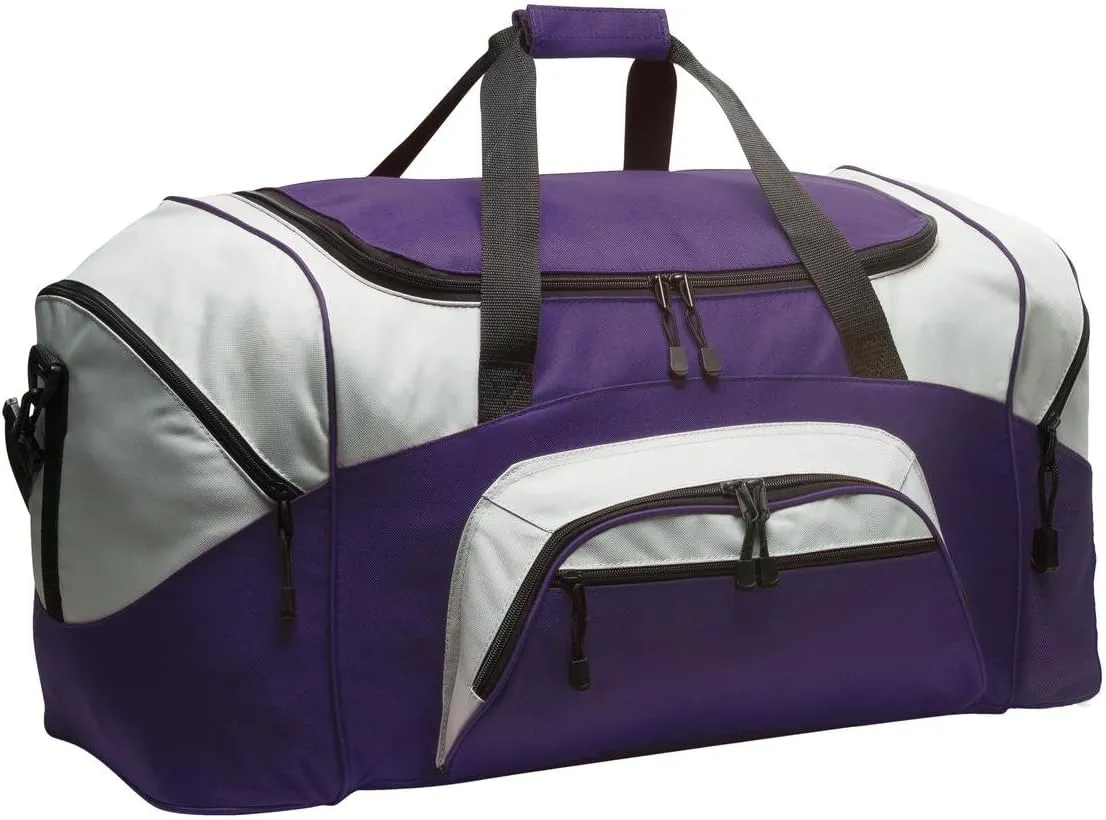 Port Authority - Standard Colorblock Sport Duffel. BG99, Purple/ Grey, OSFA
