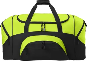 Port Authority - Standard Colorblock Sport Duffel. BG99, Safety Yellow/ Black, OSFA