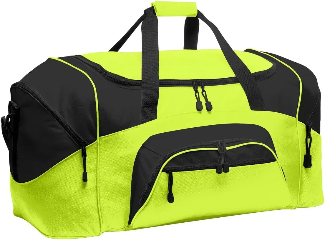 Port Authority - Standard Colorblock Sport Duffel. BG99, Safety Yellow/ Black, OSFA