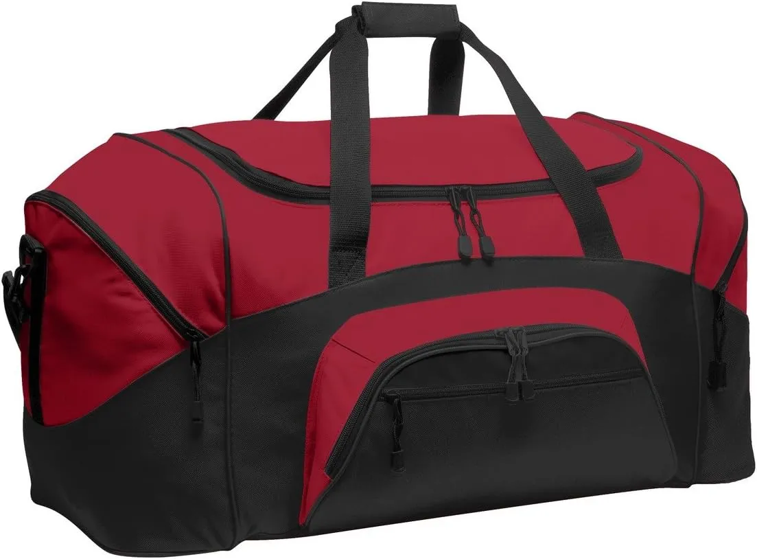 Port Authority - Standard Colorblock Sport Duffel. BG99, True Red/ Black, OSFA