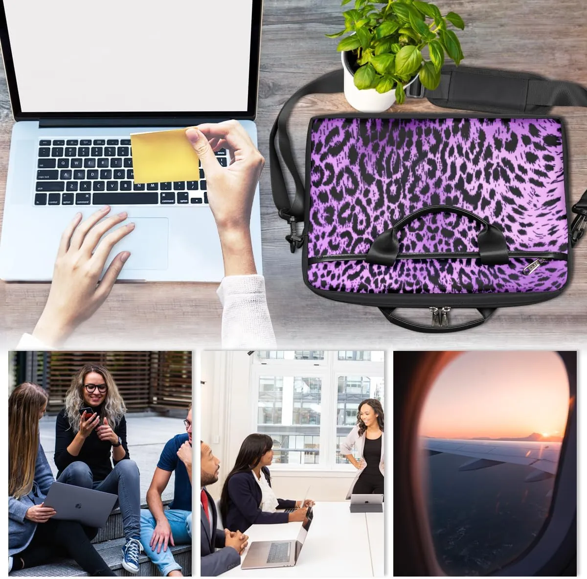 Prairie Animal Laptop Bag for Men Women 13-15 Inch Case Bags Sleeve Shoulder with Anti Slip Removable The Pad Straps