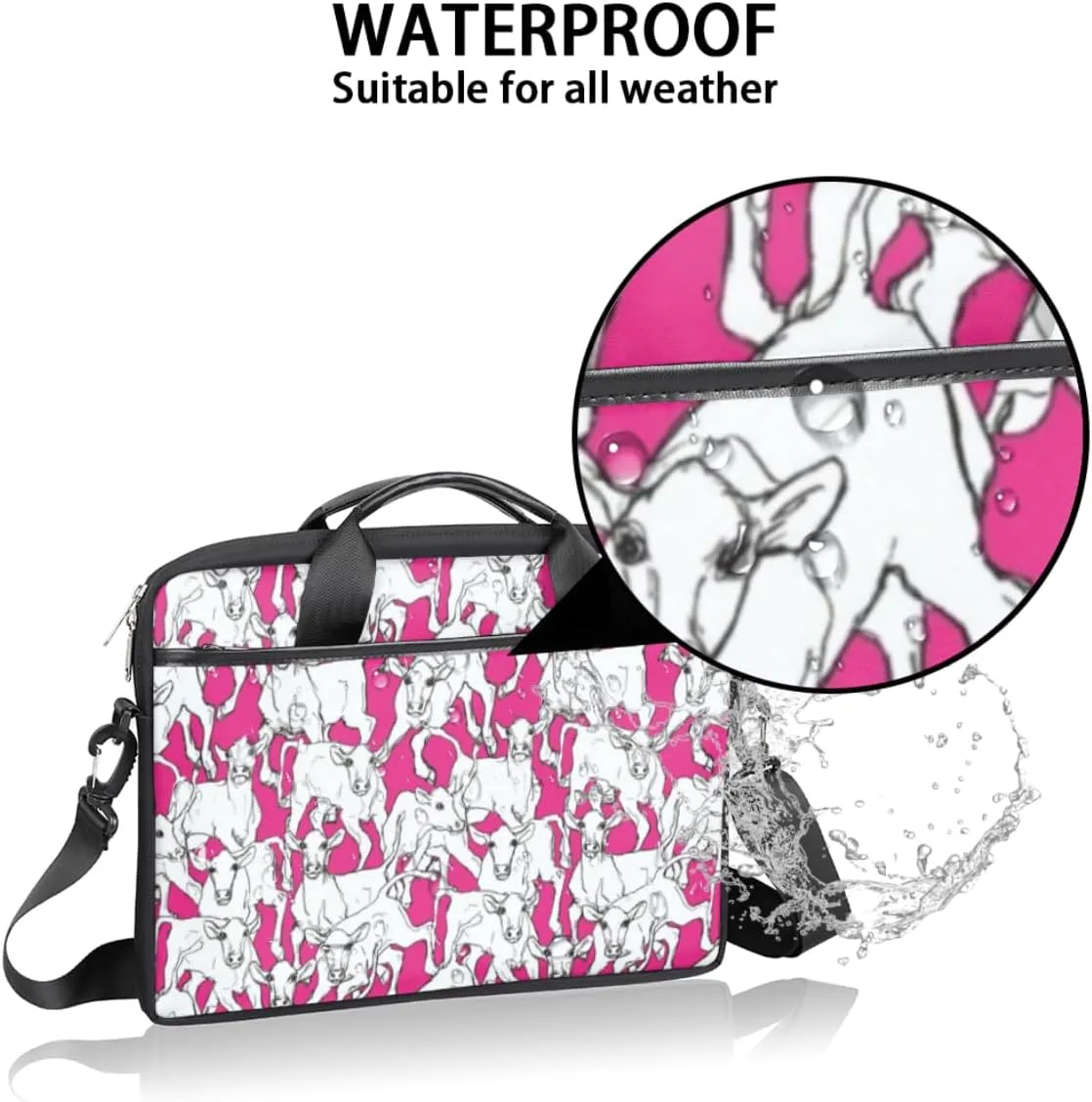 Prairie Animal Laptop Bag for Men Women 13-15 Inch Case Bags Sleeve Shoulder with Anti Slip Removable The Pad Straps