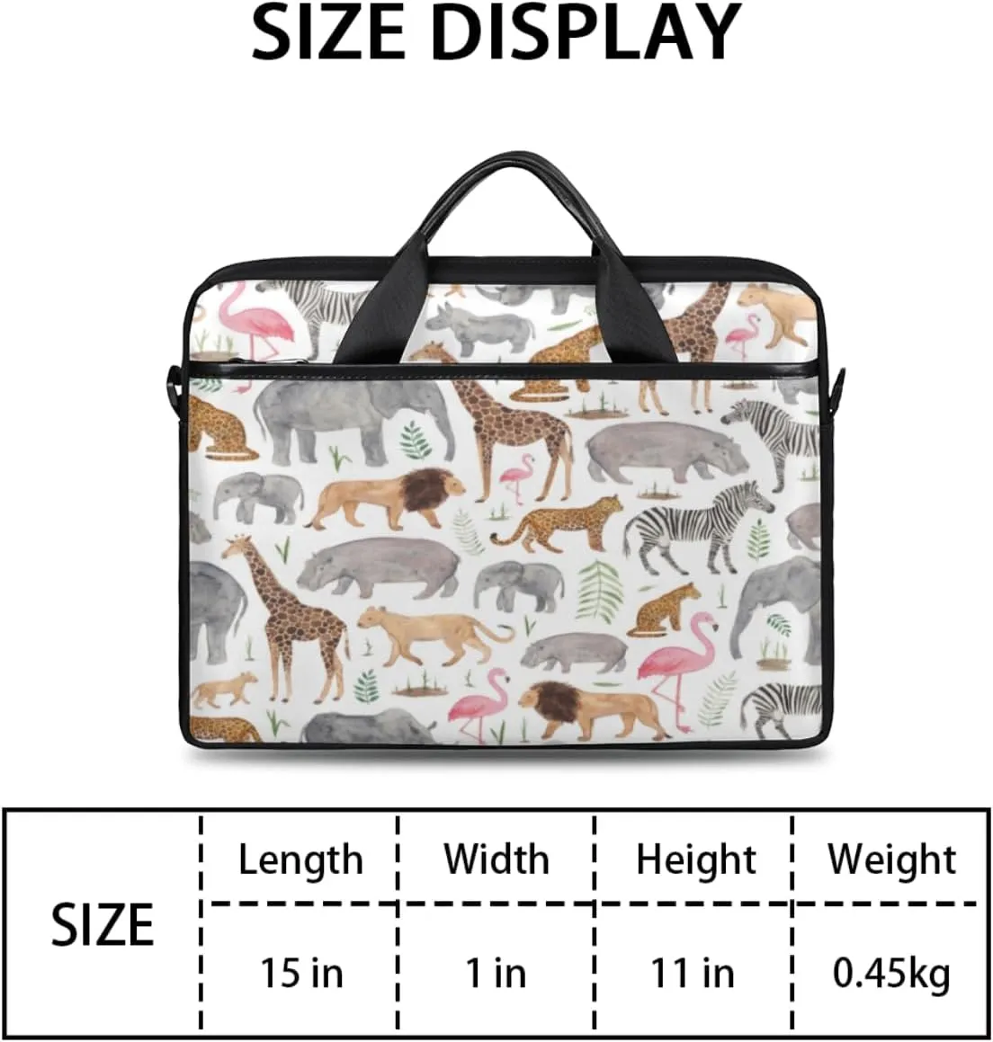Prairie Animal Laptop Bag for Men Women 13-15 Inch Case Bags Sleeve Shoulder with Anti Slip Removable The Pad Straps