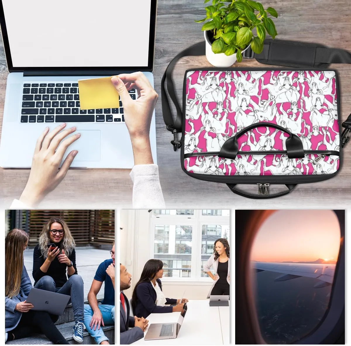 Prairie Animal Laptop Bag for Men Women 13-15 Inch Case Bags Sleeve Shoulder with Anti Slip Removable The Pad Straps