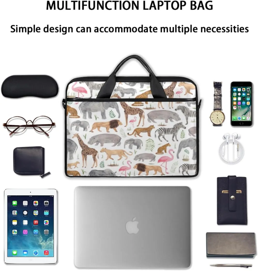 Prairie Animal Laptop Bag for Men Women 13-15 Inch Case Bags Sleeve Shoulder with Anti Slip Removable The Pad Straps