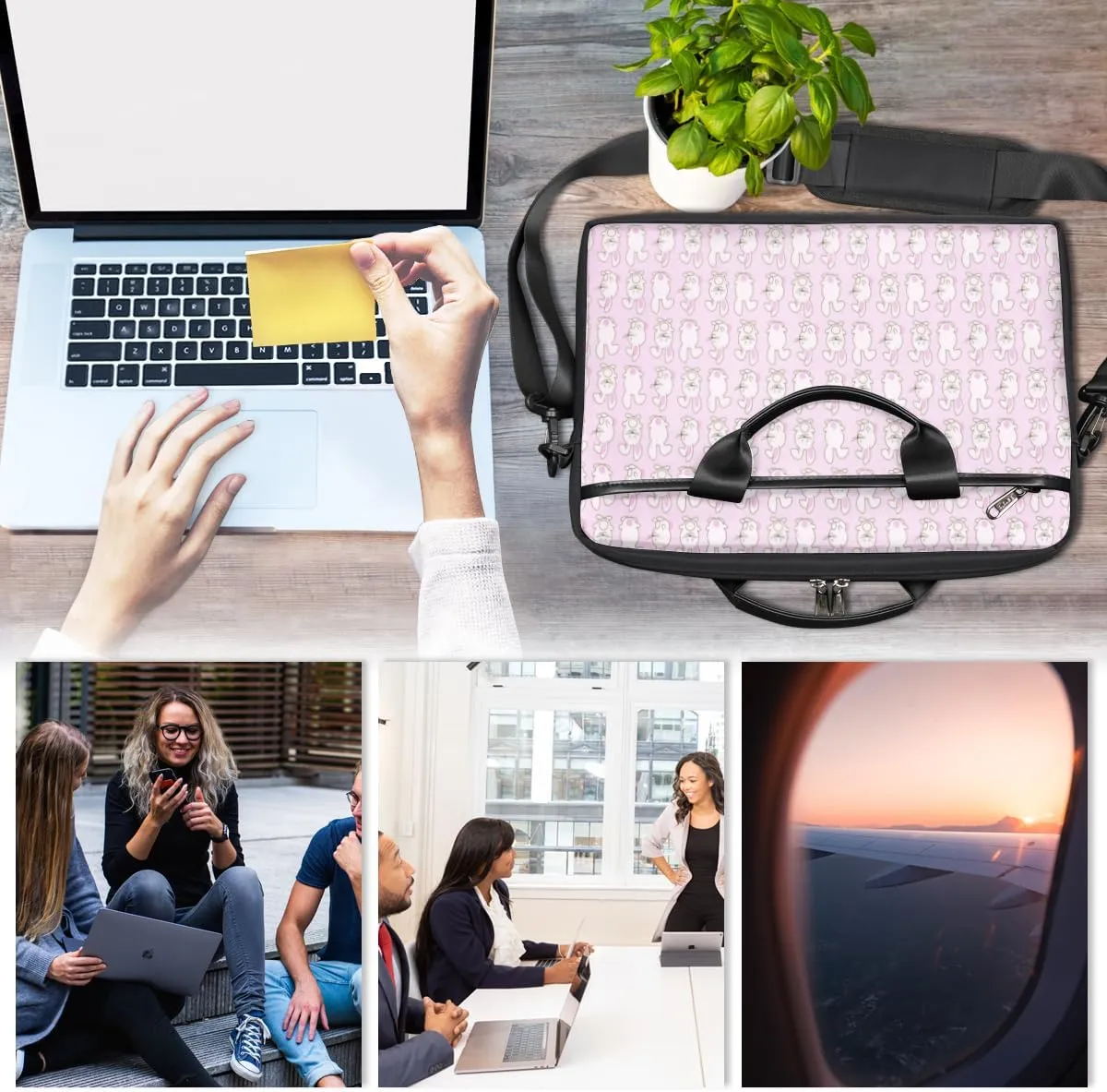 Prairie Animal Laptop Bag for Men Women 13-15 Inch Case Bags Sleeve Shoulder with Anti Slip Removable The Pad Straps