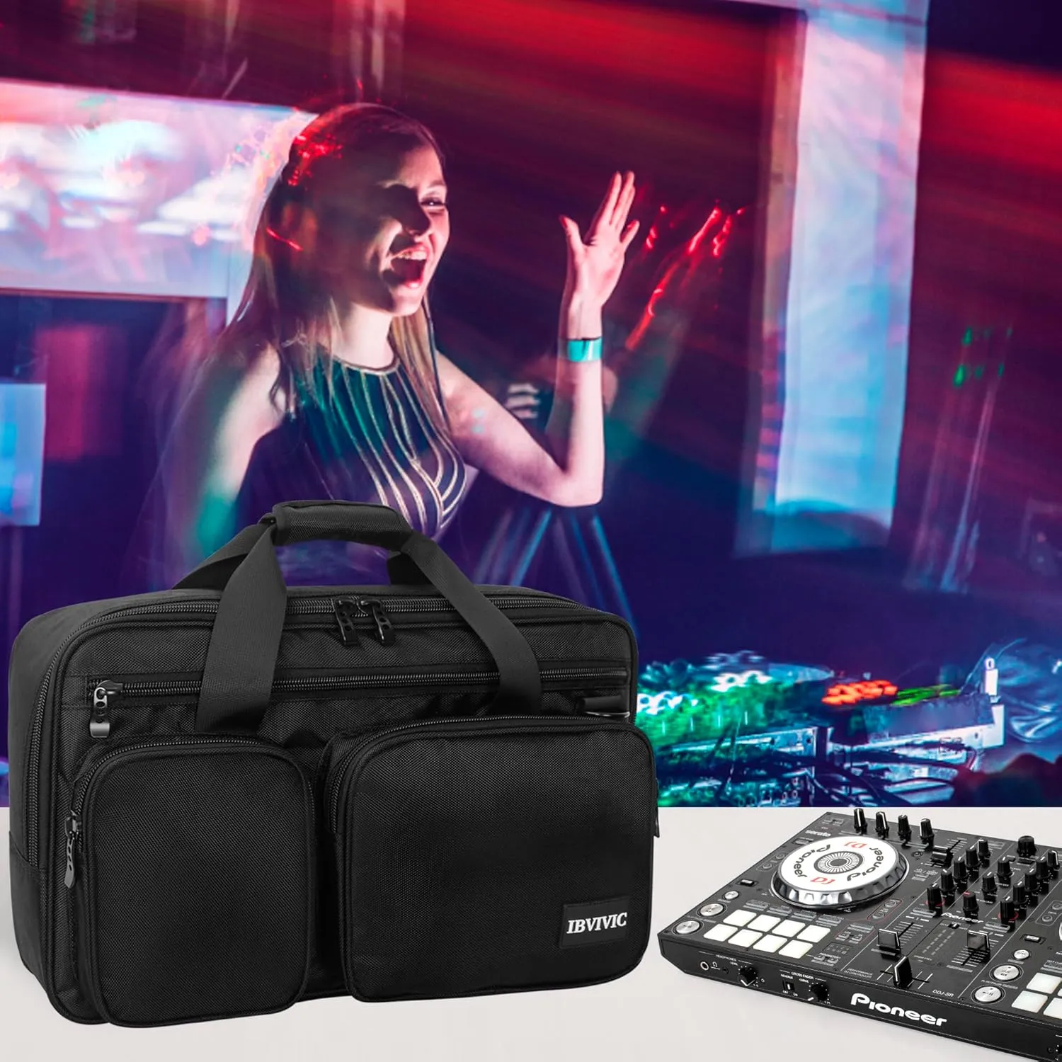 Protector Bag Oxford Storage Case, Fits Pioneer DDJ SR/SR2/RR/Denon MC4000/Numark NVII/Mixtrack Pro 3 & NV Platinum/DDJ-REV1/NI Traktor Kontrol S4 MK3