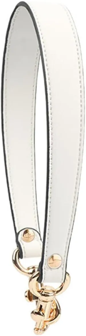 PU Leather Short Bag Strap, Short Purse Handle, 23 Inch White Imitation Leather Bag Handles with Clasp for Handbags Underarm Bag Purse Straps Replacement