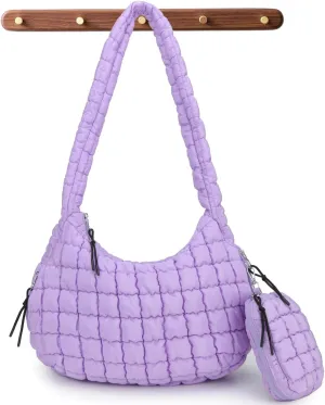 Puffer Tote Bag for Women Quilted Tote Bag Large Crossbody Bag Puffy Bag Lightweight Carryall Bag for Women