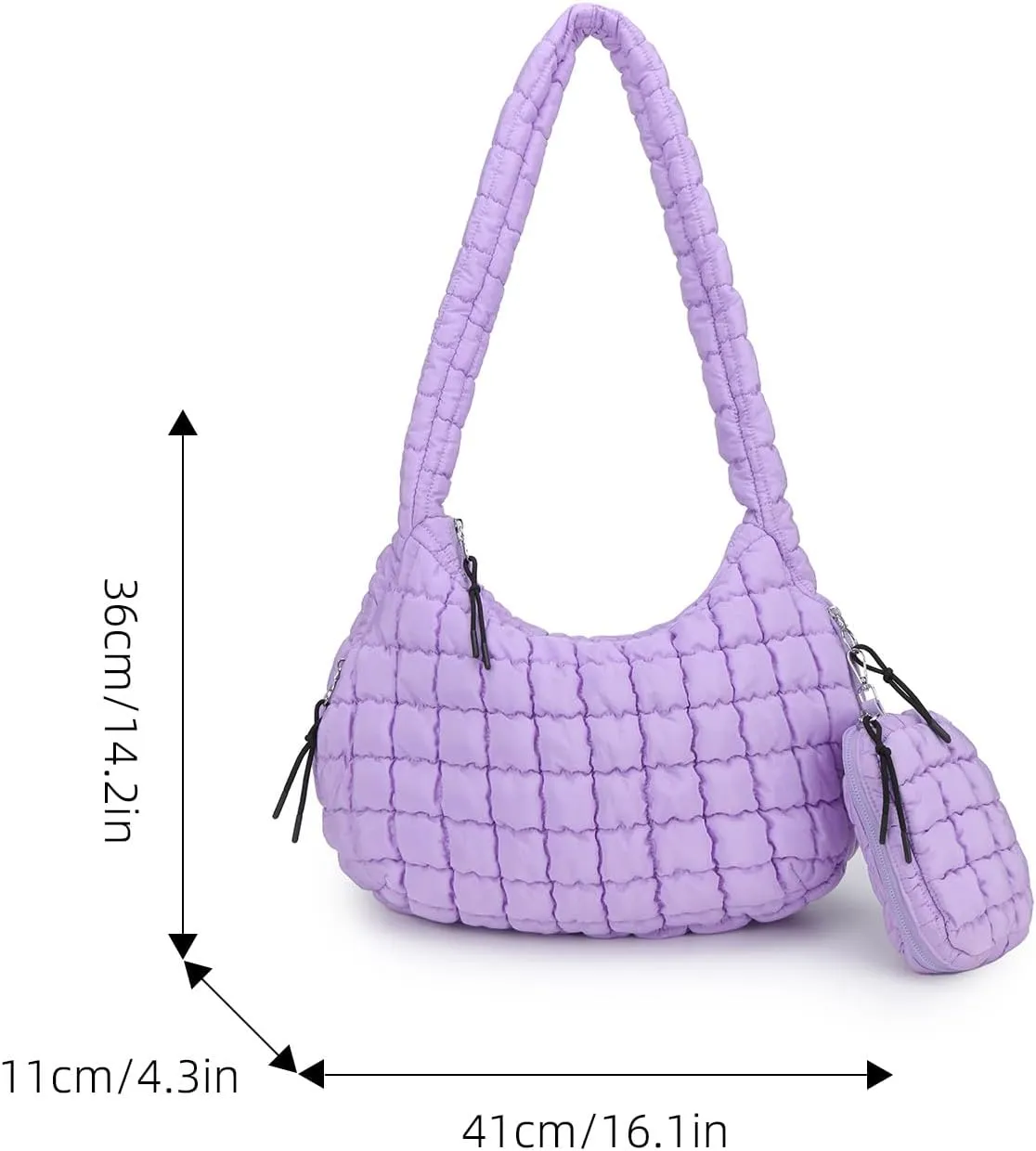 Puffer Tote Bag for Women Quilted Tote Bag Large Crossbody Bag Puffy Bag Lightweight Carryall Bag for Women