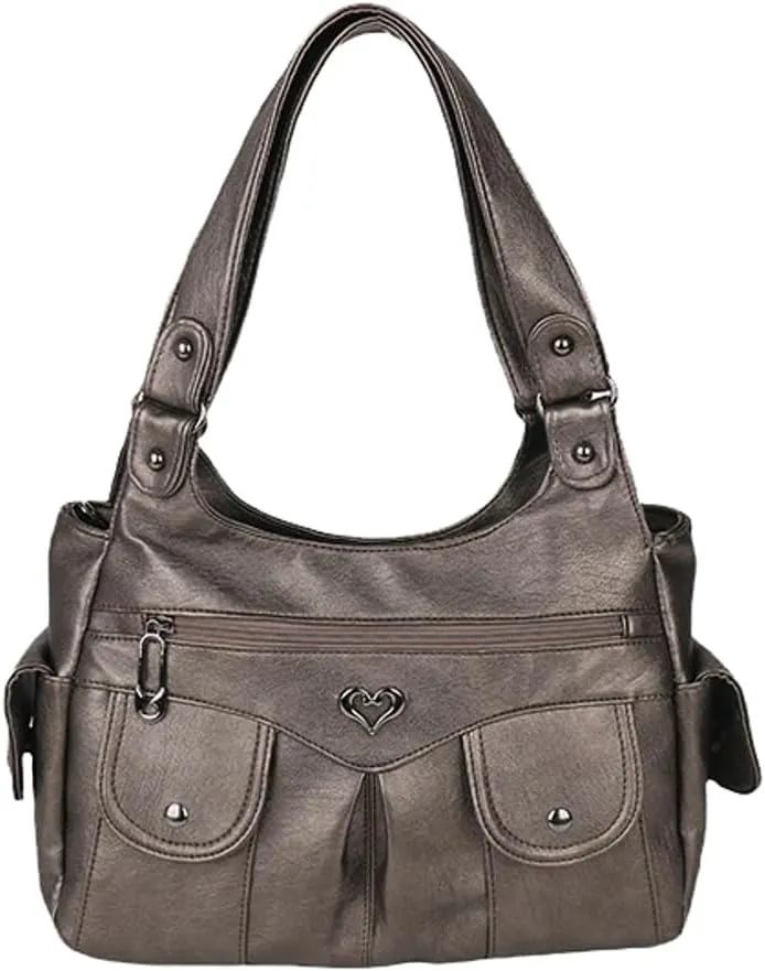 Punk Rivet Studded Purse Women 2025 Spring Trendy Funky Shoulder Bags Hobo Handbags Clutch Satchel Multi Pockets
