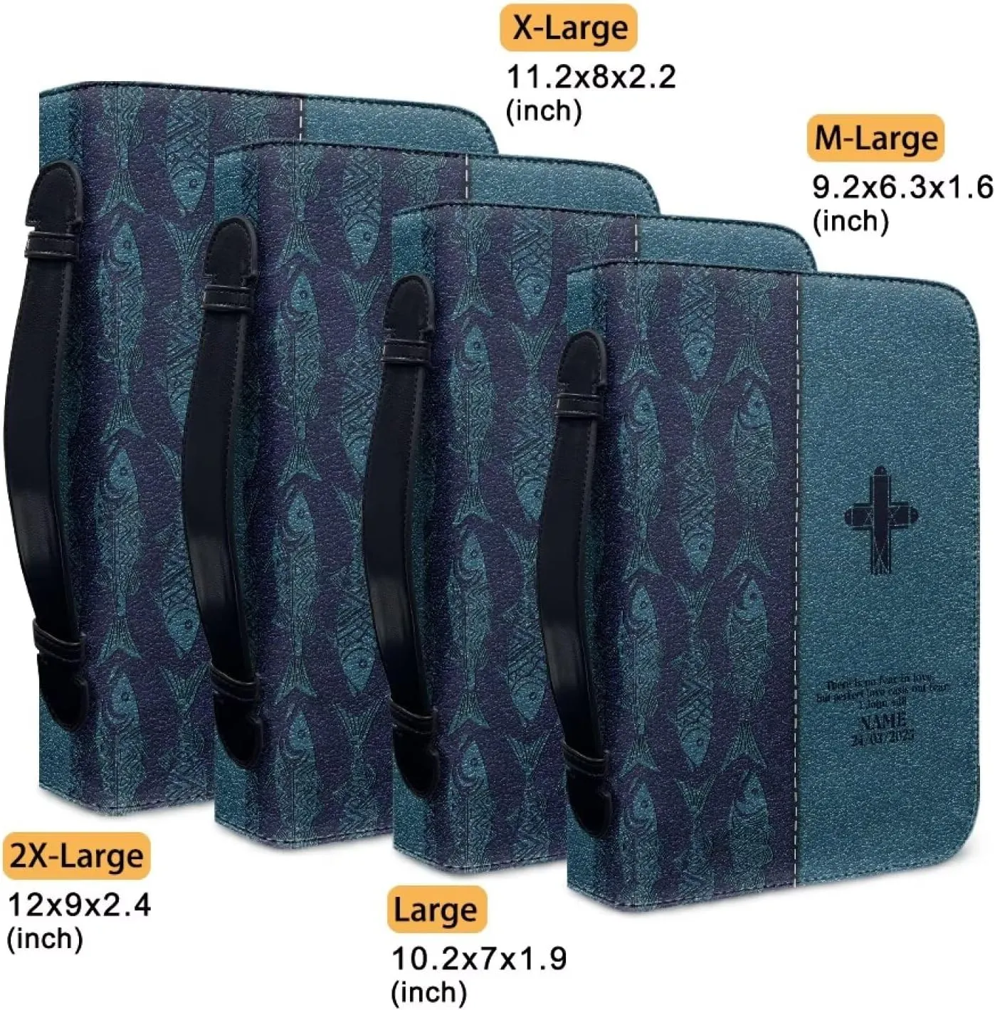Purple Cross Womens Bible Study Case Leather Church Tote Bag for Prayer with Zipper and Handle Soft Journaling Storage Organizer Case Size M-2XL