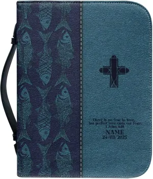 Purple Cross Womens Bible Study Case Leather Church Tote Bag for Prayer with Zipper and Handle Soft Journaling Storage Organizer Case Size M-2XL