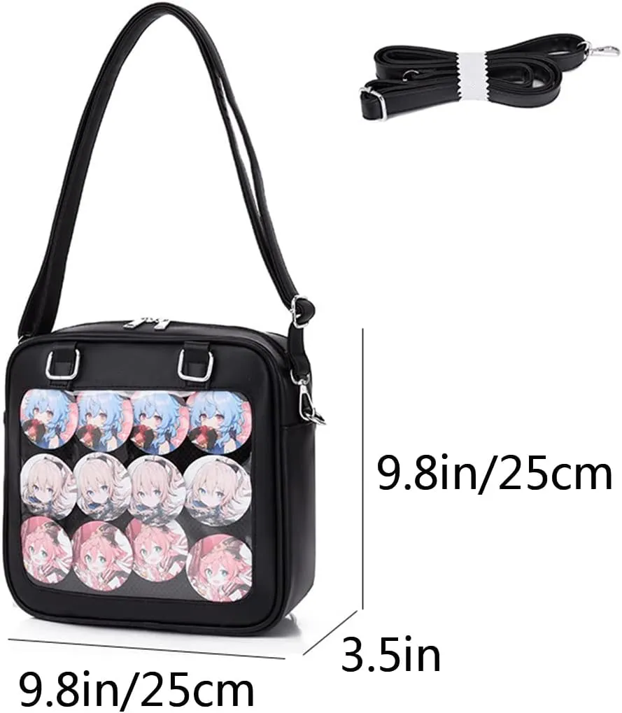 Purse and Backpack JK Uniform Messenger Bag Lolita Ita Handbag DIY Design Transparent Windows Shoulder Bag