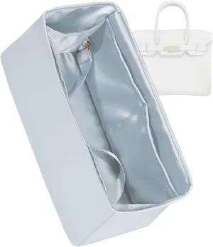 Purse Organizer for Birkin 20/25/30/35/40,Silky Smooth Insert,Lightweight Bag in Bag,Luxury Handbag Storage Accessories(Birkin 25,Blue Pale)