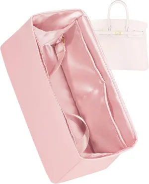 Purse Organizer for Birkin 20/25/30/35/40,Silky Smooth Insert,Lightweight Bag in Bag,Luxury Handbag Storage Accessories(Birkin 25,Bubblegum)