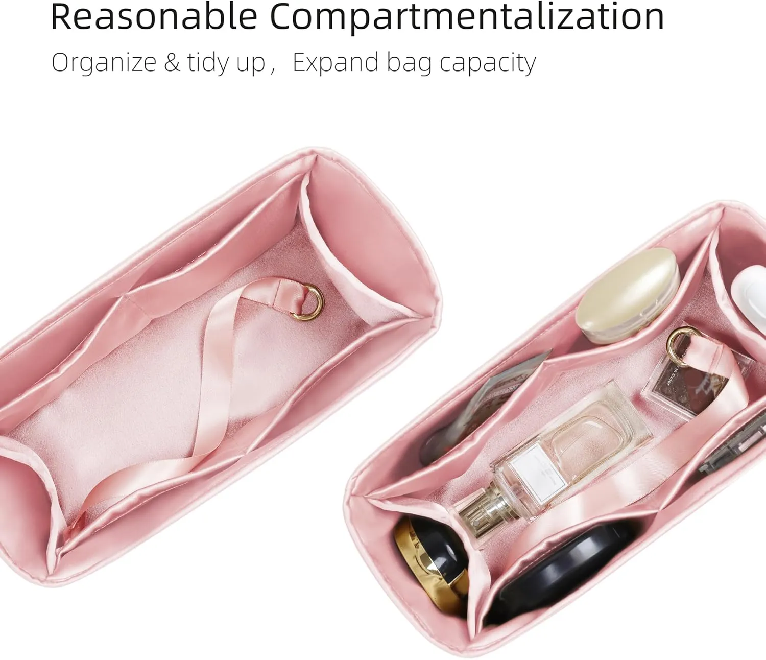Purse Organizer for Birkin 20/25/30/35/40,Silky Smooth Insert,Lightweight Bag in Bag,Luxury Handbag Storage Accessories(Birkin 25,Bubblegum)