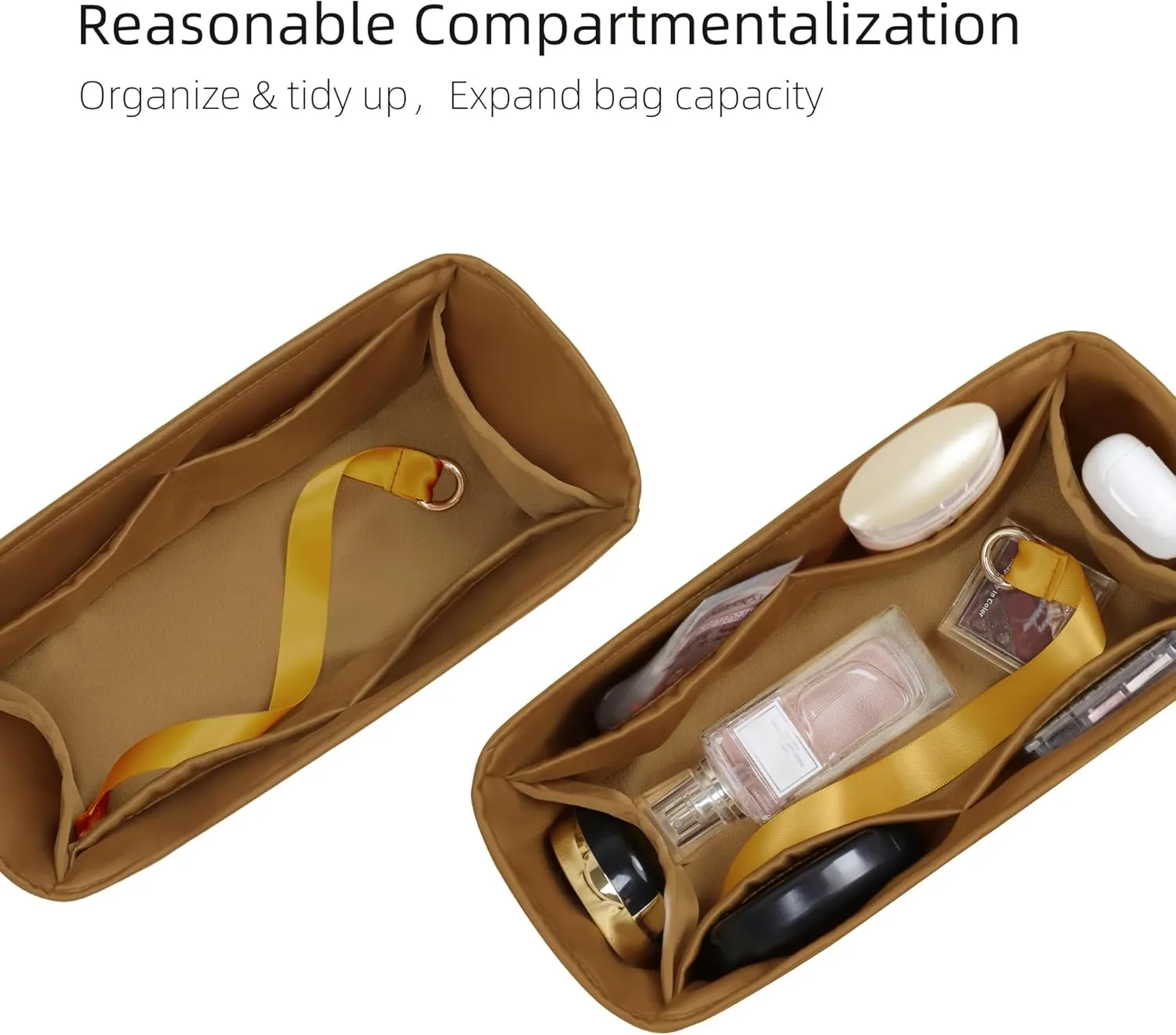 Purse Organizer for Birkin 20/25/30/35/40,Silky Smooth Insert,Lightweight Bag in Bag,Luxury Handbag Storage Accessories(Birkin 35,Biscuit)
