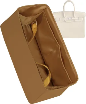 Purse Organizer for Birkin 20/25/30/35/40,Silky Smooth Insert,Lightweight Bag in Bag,Luxury Handbag Storage Accessories(Birkin 35,Biscuit)