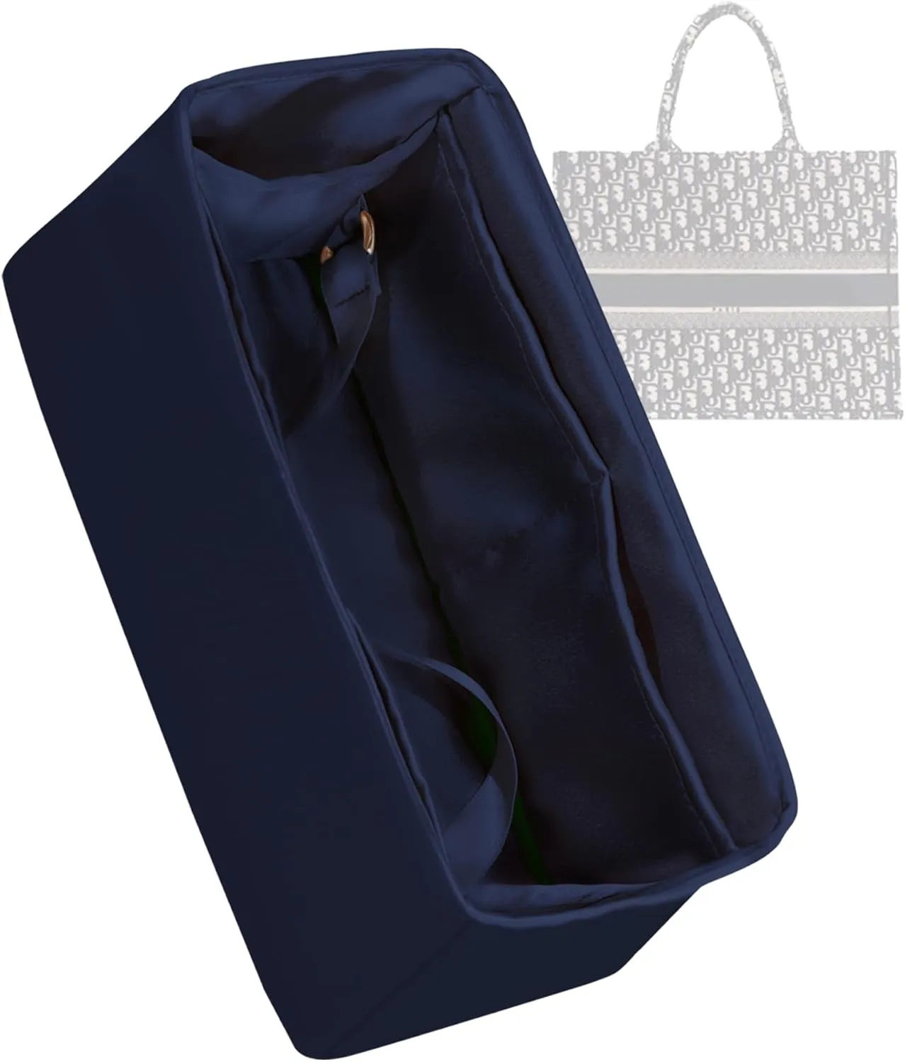 Purse Organizer for Dior Book Tote Mini/Small/Medium/Large,Silky Smooth Insert,Lightweight Bag in Bag,Luxury Handbag Storage Accessories(Medium,Blue Nuit)