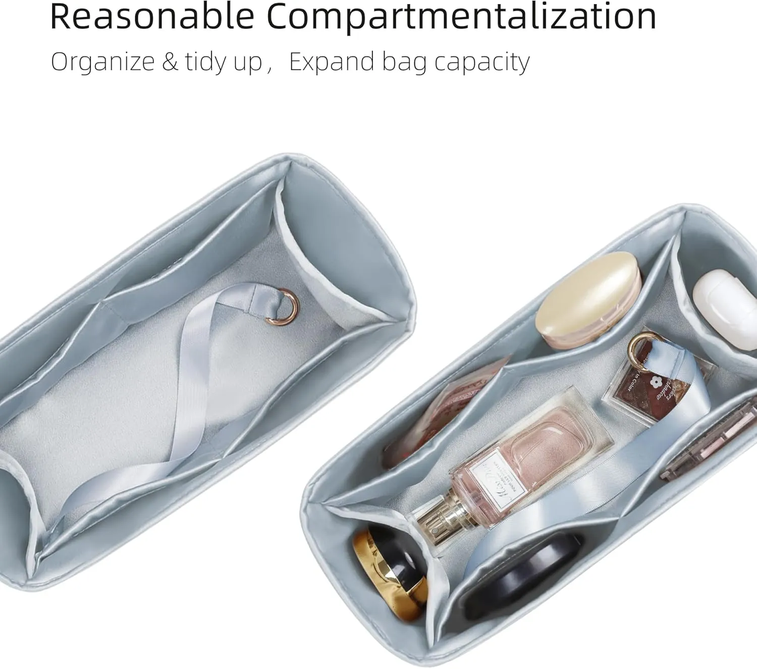 Purse Organizer for Dior Book Tote Mini/Small/Medium/Large,Silky Smooth Insert,Lightweight Bag in Bag,Luxury Handbag Storage Accessories(Small,Blue Pale)