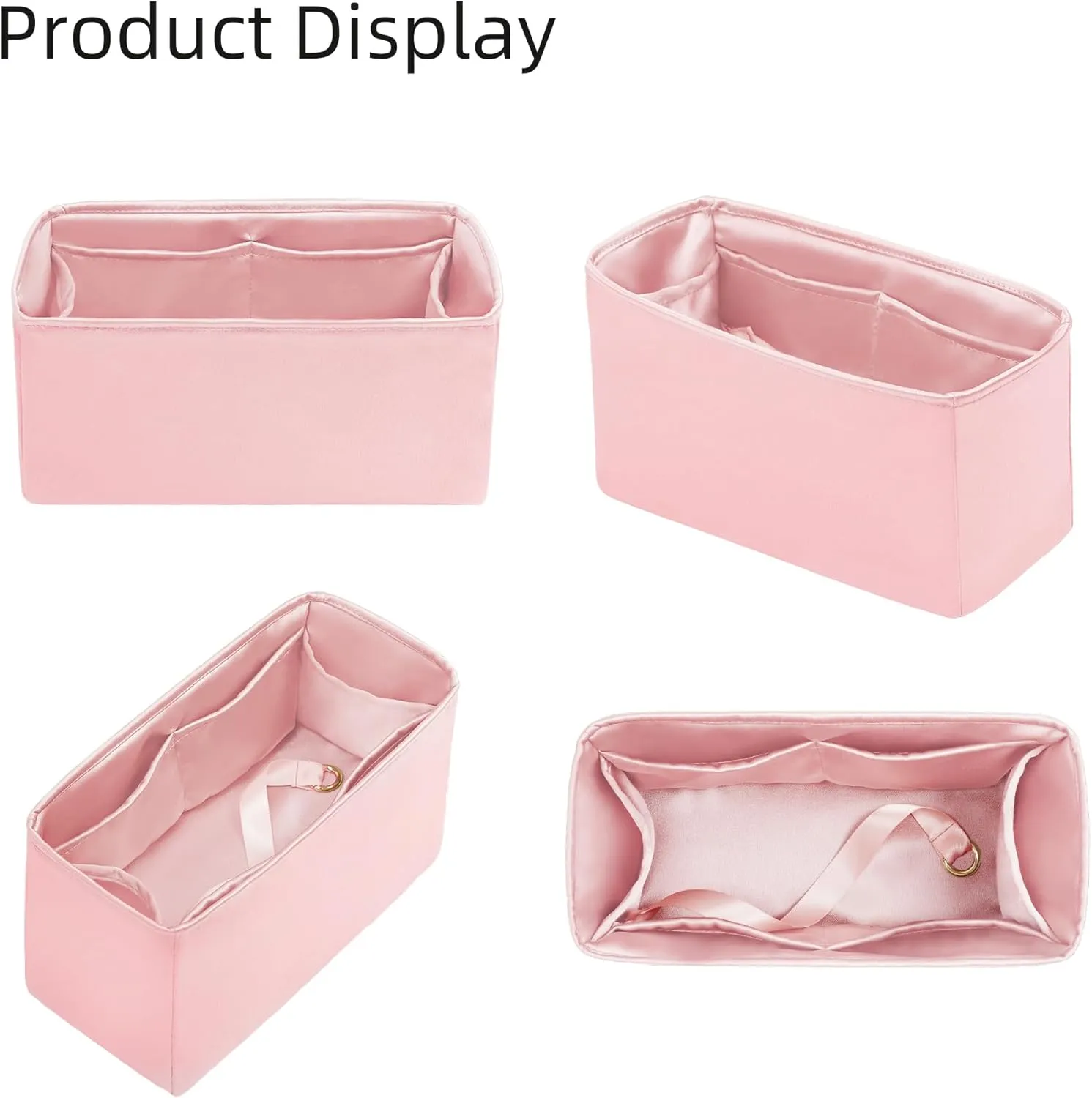 Purse Organizer for LV OnTheGo BB/PM/MM/GM,Silky Smooth Insert,Lightweight Bag in Bag,Luxury Handbag Storage Accessories(onthego GM,Bubblegum)