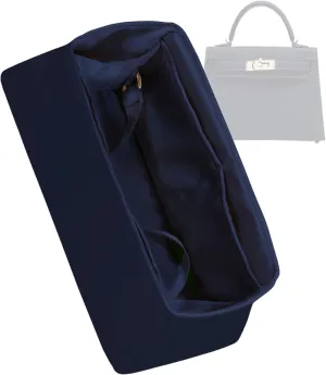 Purse Organizer for Mini Kelly 20/25/28/32/35/40/42/50,Silky Smooth Insert,Lightweight Bag in Bag,Luxury Handbag Storage Accessories(Kelly 25 Retourne,Blue Nuit)