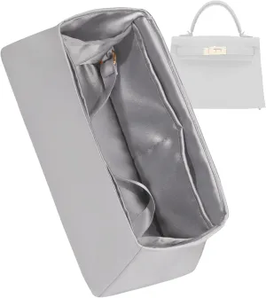 Purse Organizer for Mini Kelly 20/25/28/32/35/40/42/50,Silky Smooth Insert,Lightweight Bag in Bag,Luxury Handbag Storage Accessories(Kelly 25 Retourne,Gris Meyer)